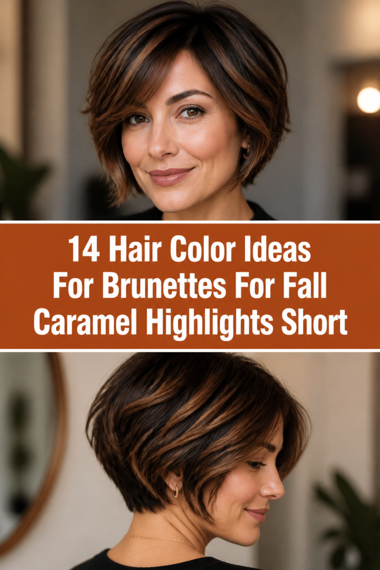🍂 14 Hair Color Ideas For Brunettes For Fall Caramel Highlights Short