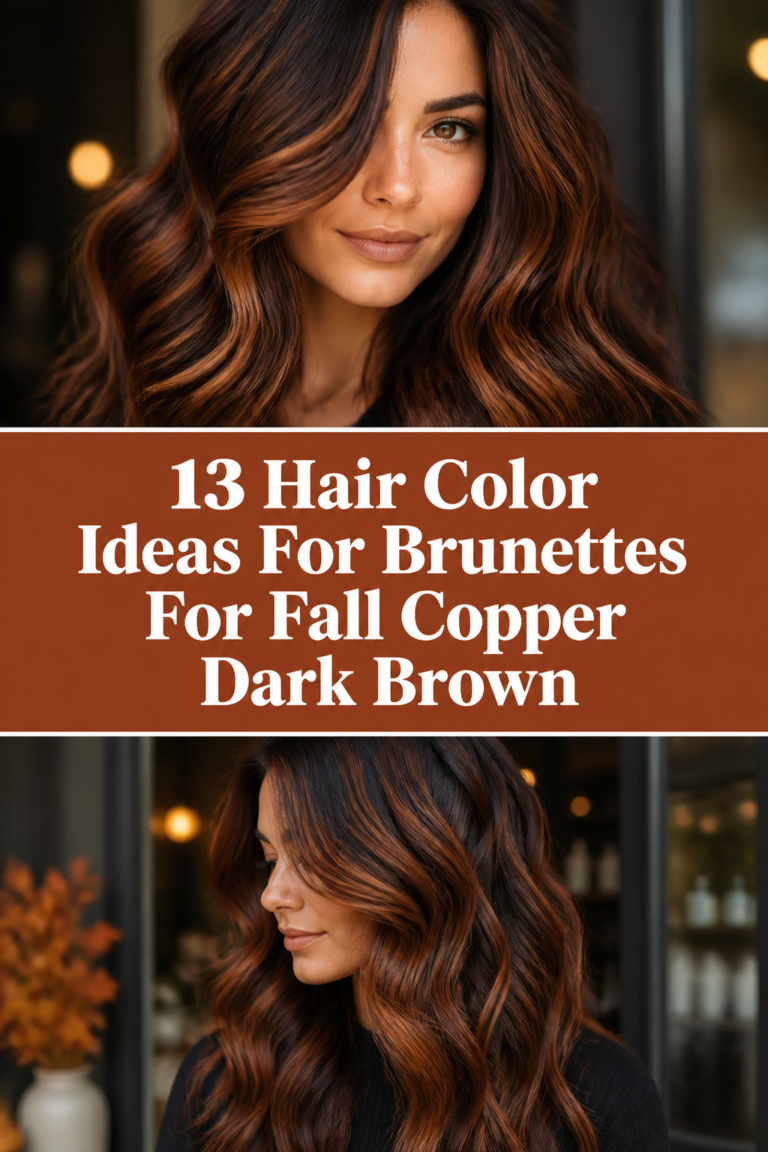 🍂 13 Hair Color Ideas For Brunettes For Fall Copper Dark Brown