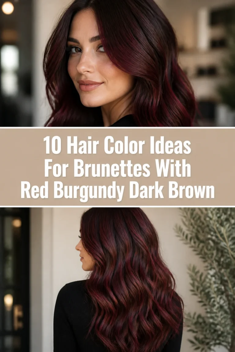 ✨ 10 Hair Color Ideas For Brunettes With Red Burgundy Dark Brown