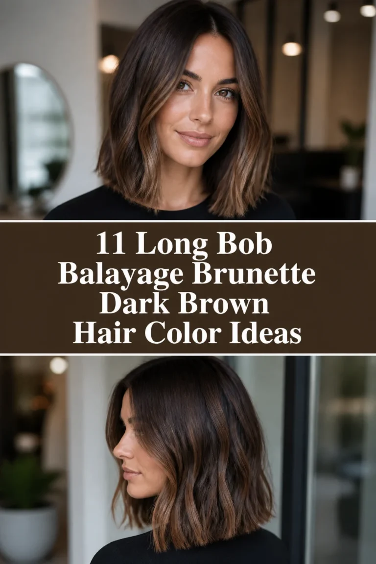💇🏻‍♀️ 11 Long Bob Balayage Brunette Dark Brown Hair Color Ideas