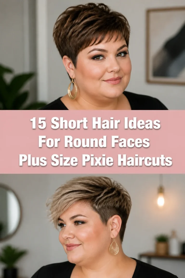 ✂️ 15 Short Hair Ideas For Round Faces Plus Size Pixie Haircuts