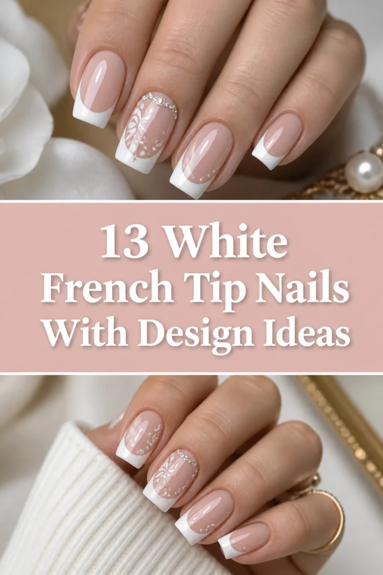 💅 13 White French Tip Nails With Design Ideas