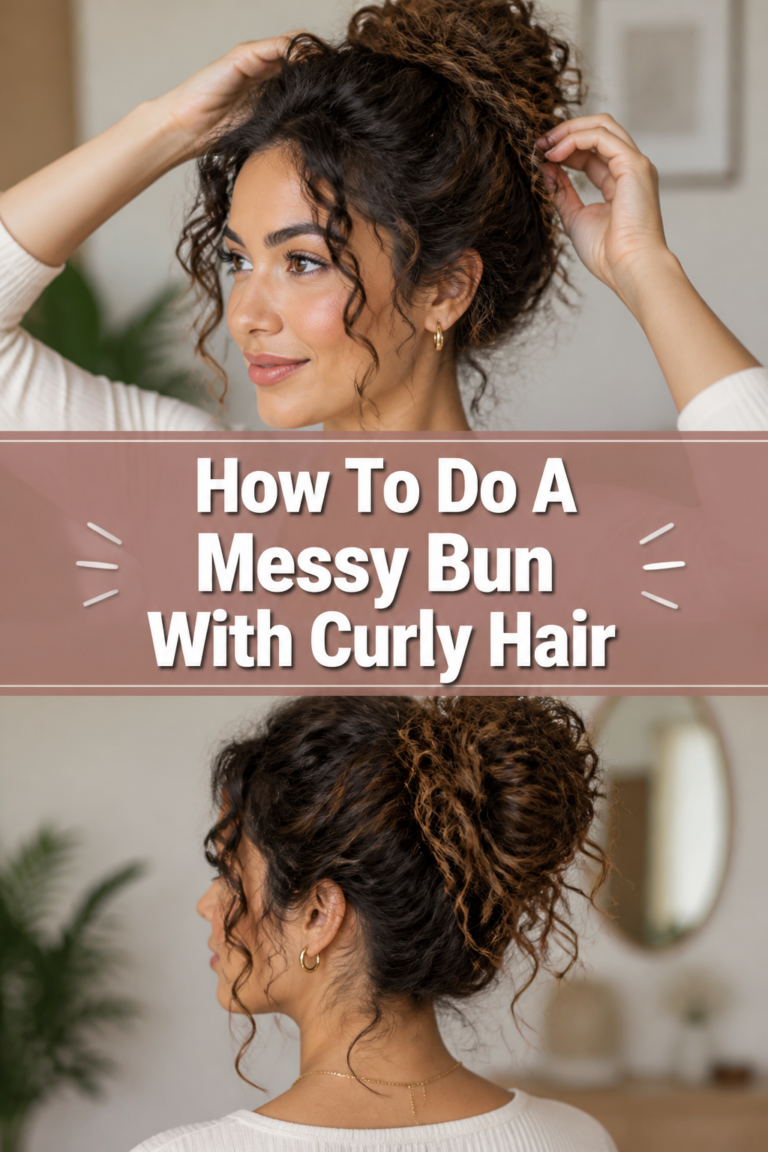 ✨ How To Do A Messy Bun With Curly Hair