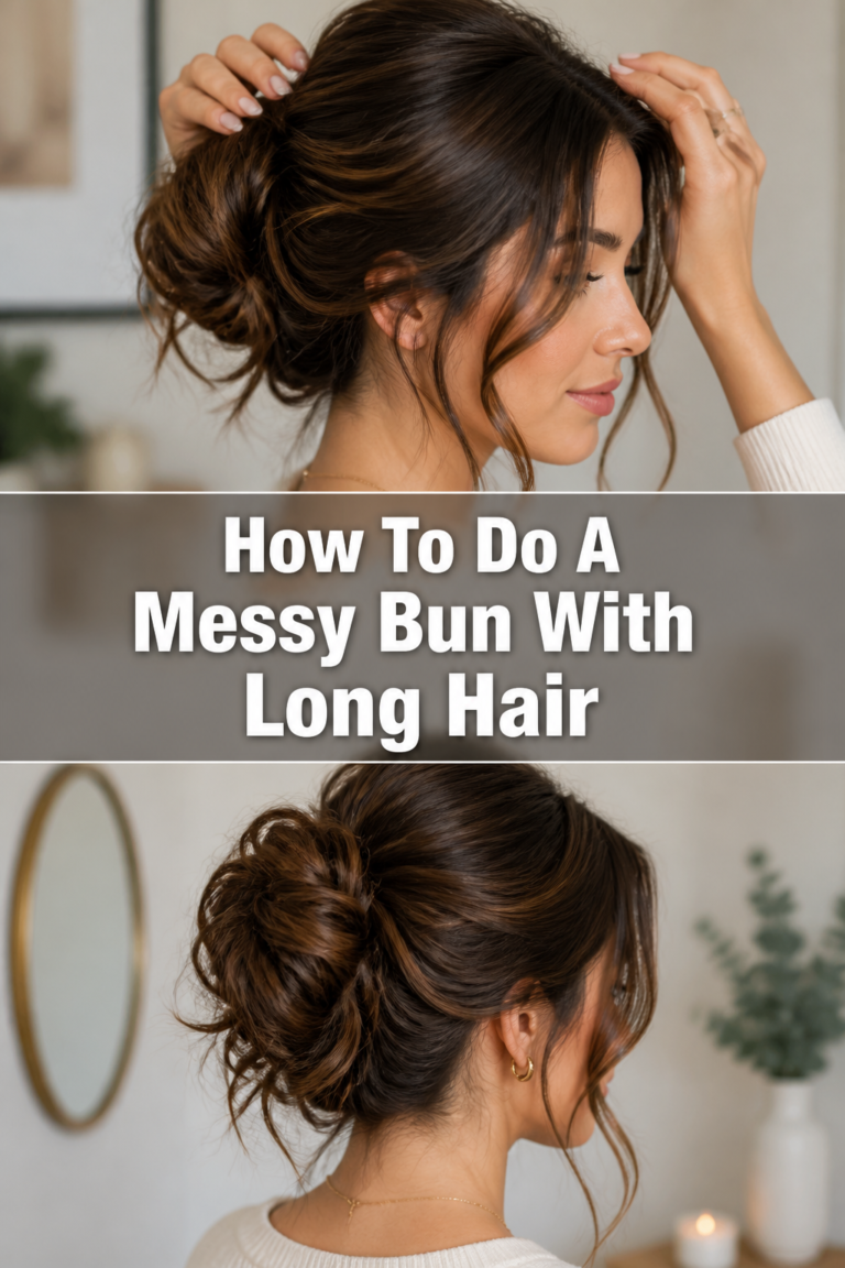 🌸 How To Do A Messy Bun With Long Hair