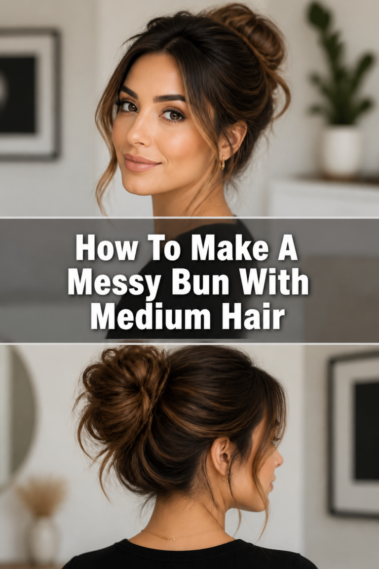 ✨ How To Make A Messy Bun With Medium Hair